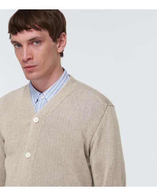 Comme des Garçons Natural Comme Des Garcons Homme Deux Asymmetrical Linen Cardigan for men