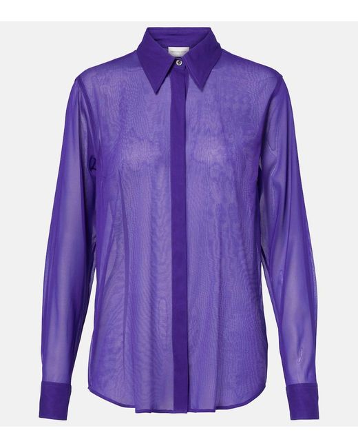 Dries Van Noten Purple Silk-Blend Shirt