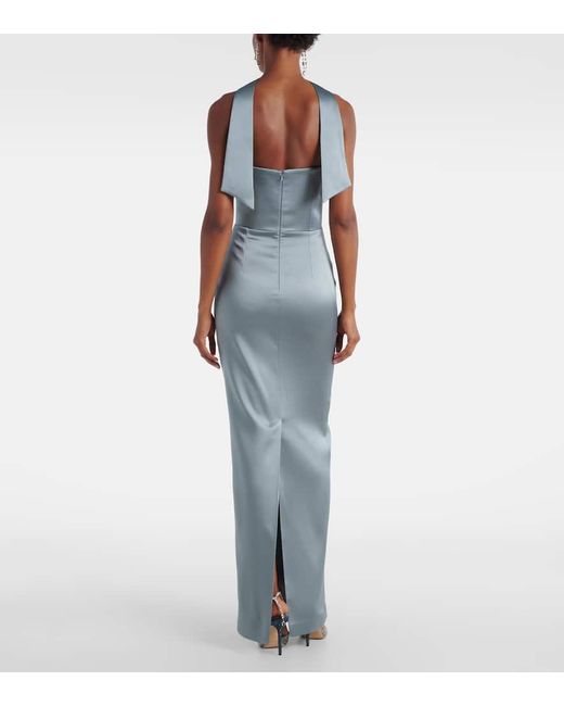 Vestido Bustier De Fiesta Holly De Crepe Con Lazo The New Arrivals Ilkyaz Ozel de color Blue