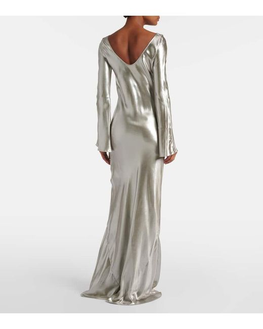 Galvan White Valletta Satin Gown