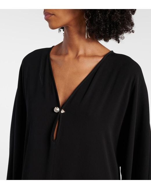 Max Mara Black Lillo Cady Maxi Dress