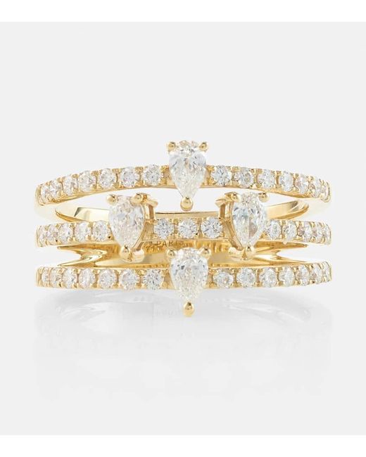 PERSÉE Metallic Hera 18kt Gold Ring With Diamonds