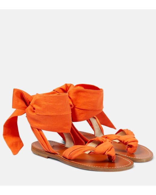 Christian Louboutin Orange Niloo Du Desert Sandals