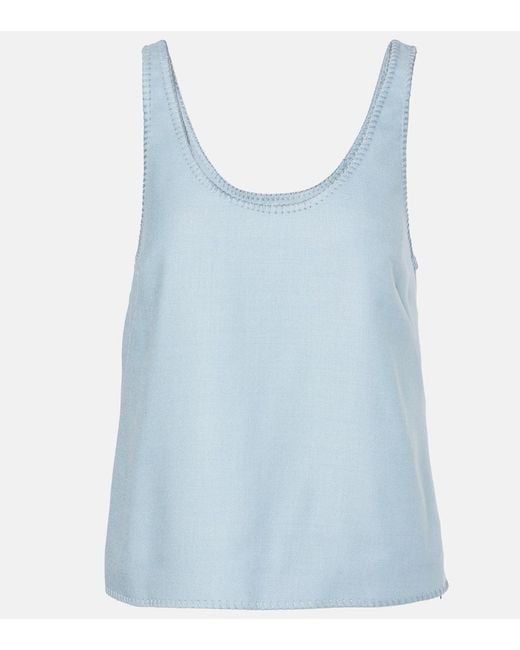 Gabriela Hearst Blue Muriel Silk And Wool Tank Top
