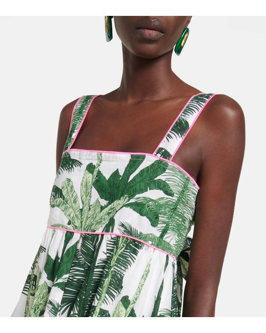 Robe Midi Imprimee En Coton Juliet Dunn en coloris Green