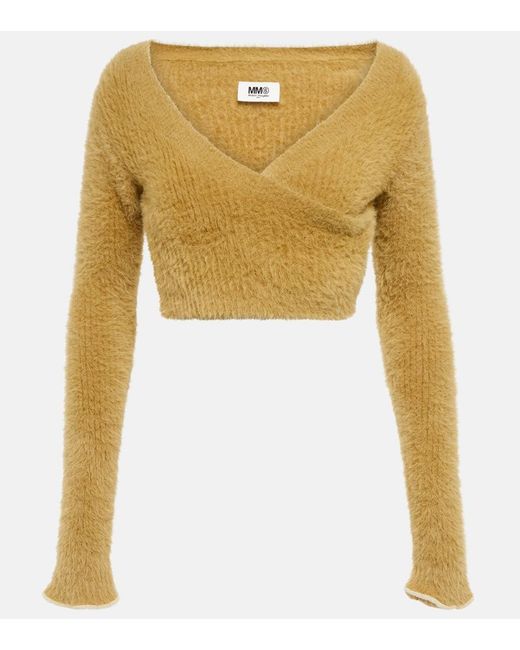 MM6 by Maison Margiela Yellow Knit Crop Top
