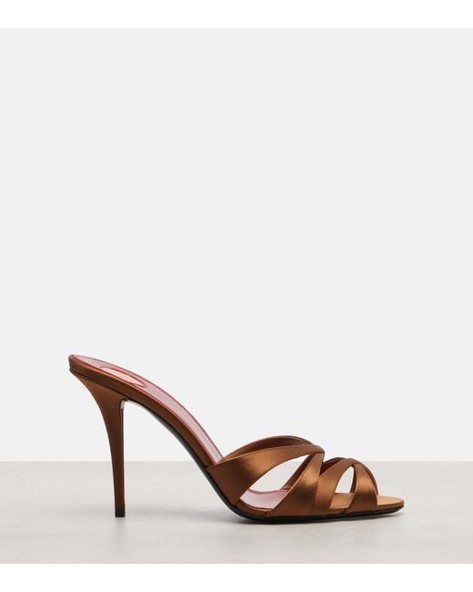 Saint Laurent Red Chandelle 95 Satin Sandals