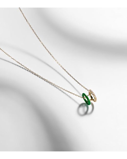 PERSÉE White 18Kt Necklace With Diamonds And Enamel