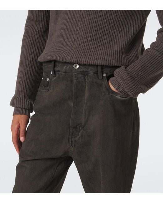 Rick Owens Gray Bolan Distressed Flared Jeans for men