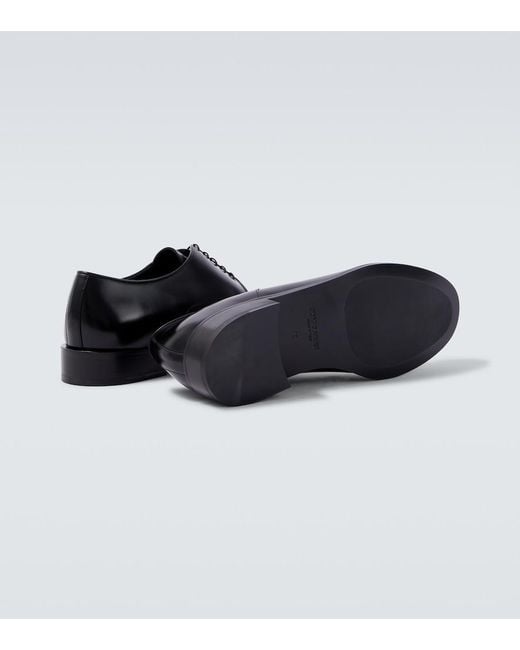 Giorgio Armani Black Leather Derby Shoes for men