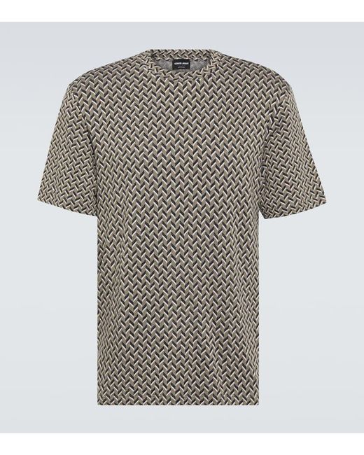 T-shirt in jersey di Giorgio Armani in Gray da Uomo