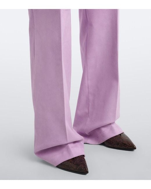 Stouls Purple Lizzy Suede Bootcut Pants