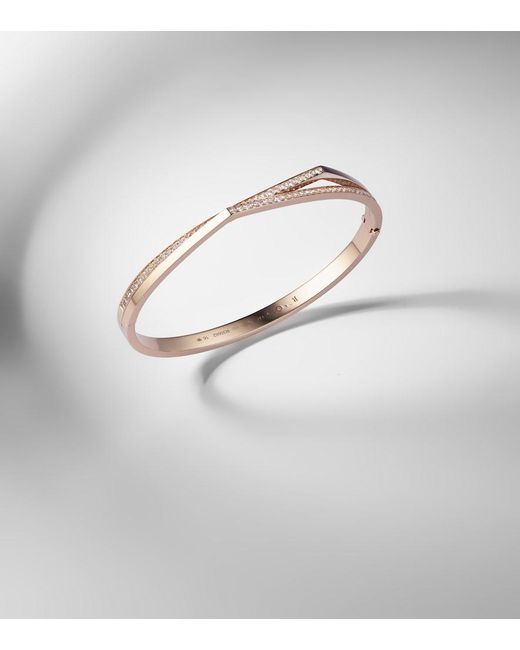 Repossi White Antifer 18Kt Rose Bangle With Diamonds