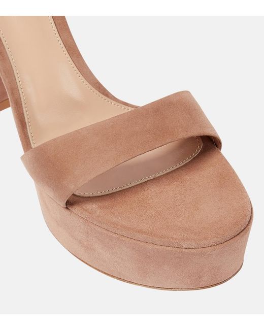 Gianvito Rossi Brown Sheridan Suede Platform Sandals