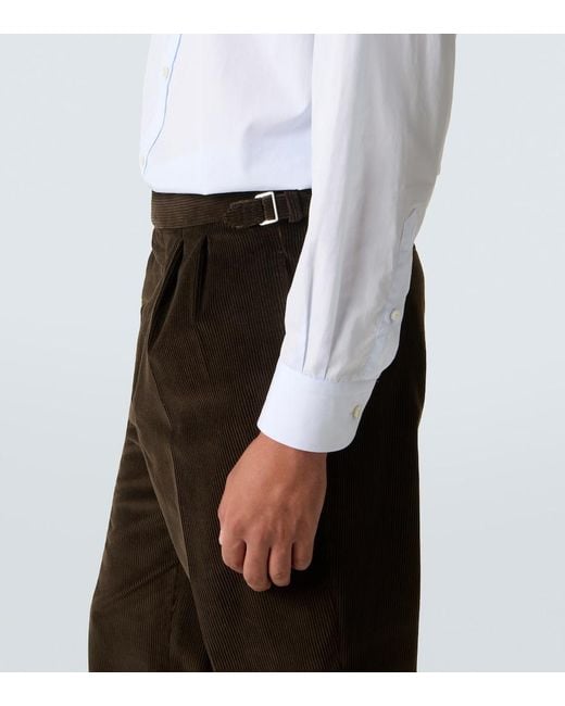 Dunhill Black Cotton And Cashmere Corduroy Straight Pants for men