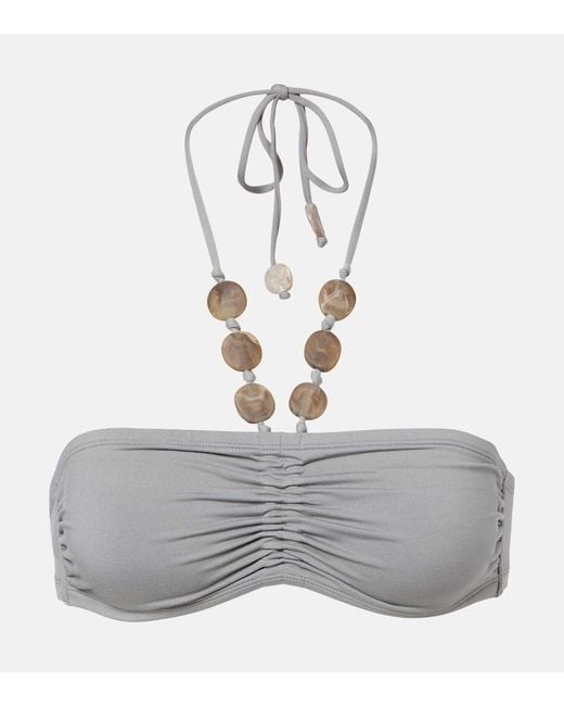 Eres Gray Lana Beaded Bikini Top