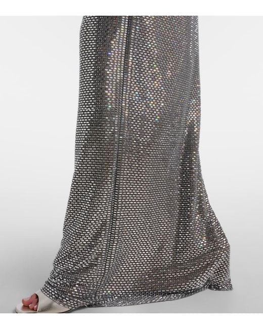 Self-Portrait Gray Embellished Maxi Dress