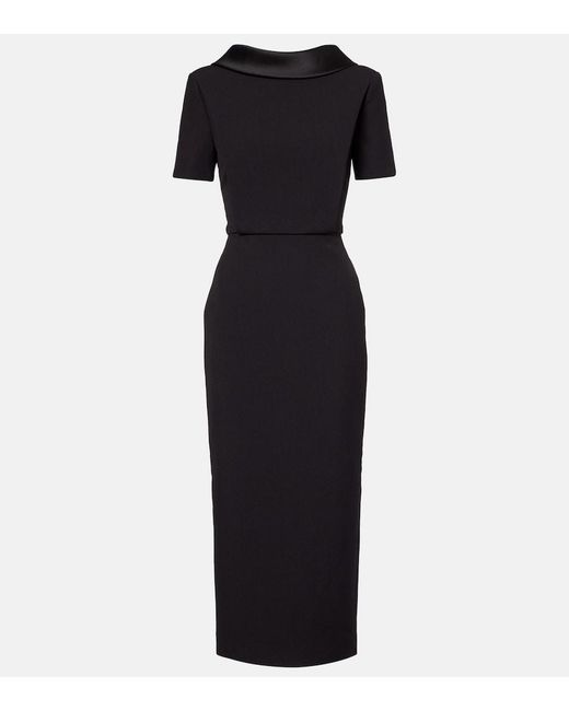 Roland Mouret Black Crepe Midi Dress