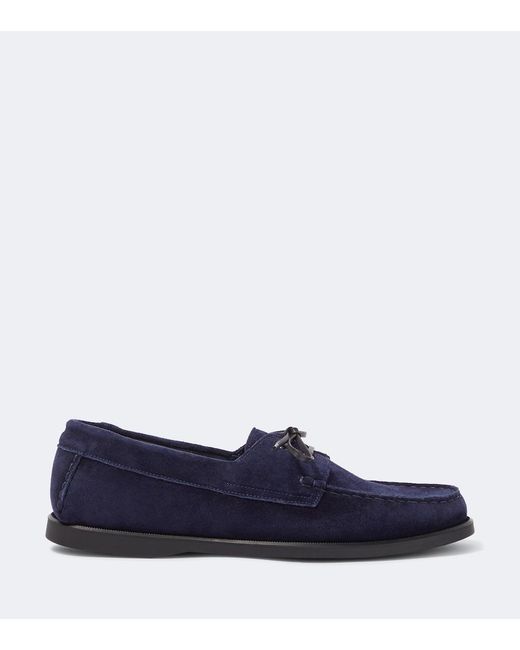 Saman Amel Blue City Moc Suede Boat Shoes for men