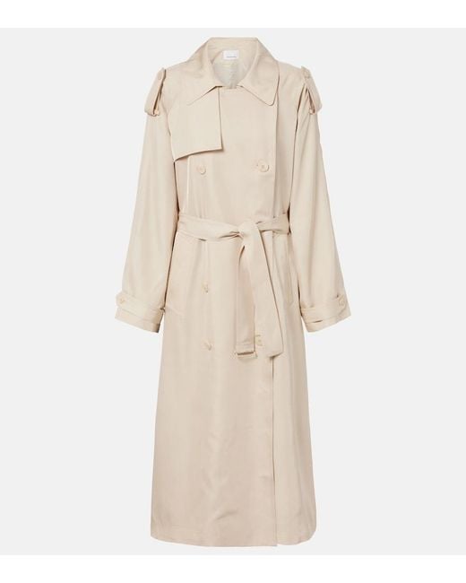 Frankie Shop Natural Veyron Ovesized Twill Trench Coat