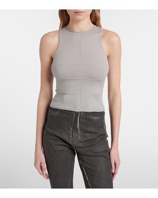 Rick Owens Gray Temple Virgin Wool Tank Top