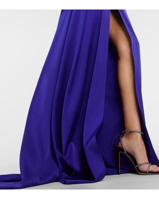 Robe longue bustier en satin Alex Perry en coloris Purple