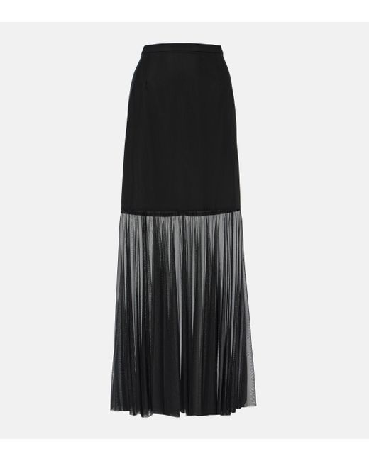 Dolce & Gabbana Black Tulle-trimmed Maxi Skirt