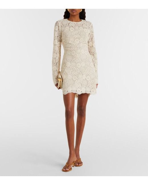 Veronica Beard Natural Teresia Embroidered Tulle Minidress