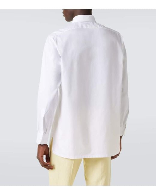 Charvet White Cotton Poplin Shirt for men