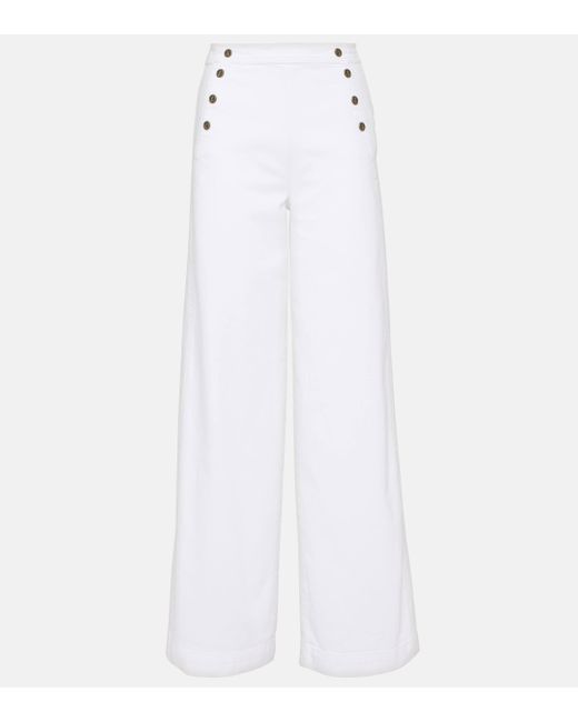 Pantalon ample a taille haute FRAME en coloris White