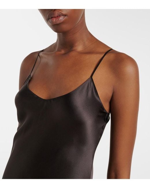 Nili Lotan Black Cami Silk Charmeuse Slip Dress