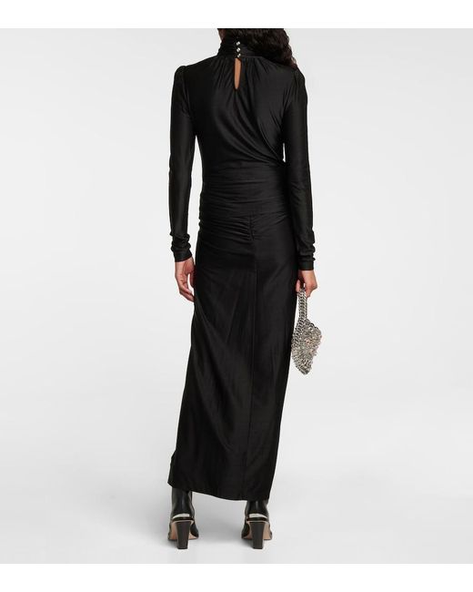 Rabanne Black Embellished Turtleneck Top