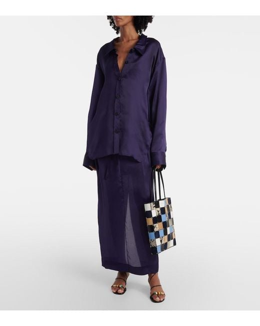 Khaite Blue Herschel Silk Organza Shirt