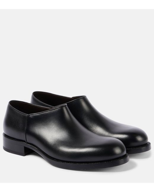 The Row Black Nobilis Leather Derby Shoes