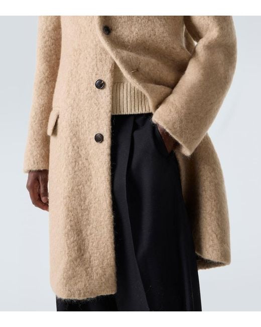 Dries Van Noten Natural Mohair And Wool Coat for men