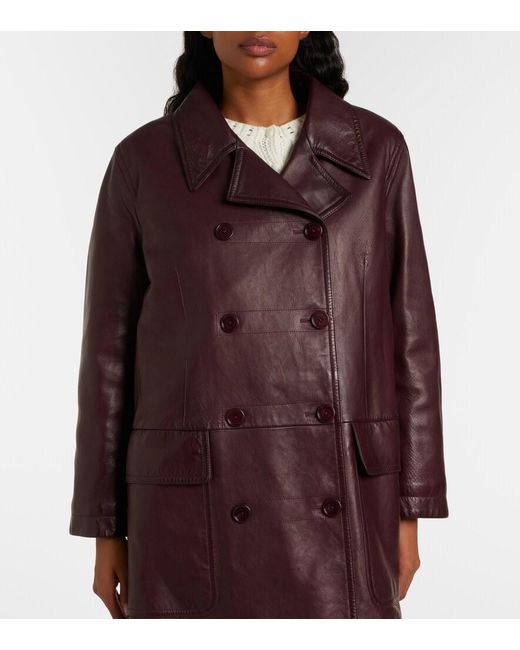 Chloé Red Leather Coat