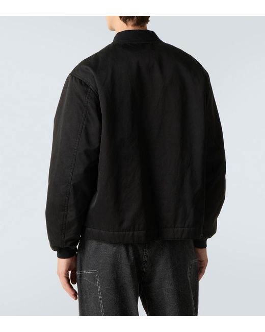 A.PRESSE Black Silk And Cotton Bomber Jacket for men
