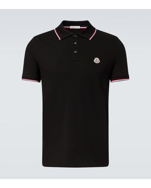 Moncler Polohemd Permanent Aus Baumwoll-Jersey in Black für Herren
