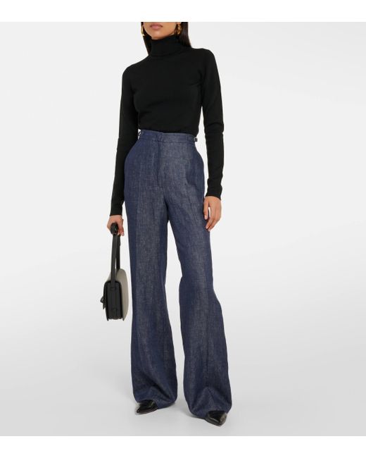 Gabriela Hearst Black May Wool, Cashmere And Silk Turtleneck Sweater