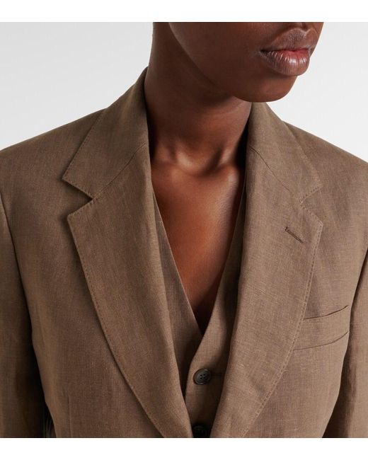 Ralph Lauren Brown Marcy Linen Blazer