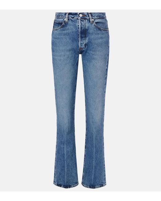 FRAME Blue The Vertical Straight Jeans