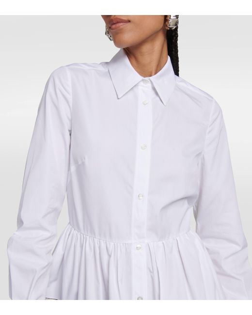 Erdem White Sutton Printed Cotton Shirt Dress