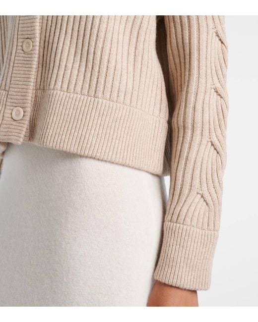Max Mara Natural Afelio Wool And Cashmere Cardigan