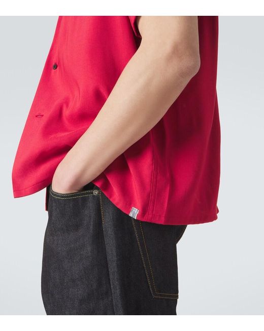 Visvim Pink Judd Canvas Bowling Shirt for men