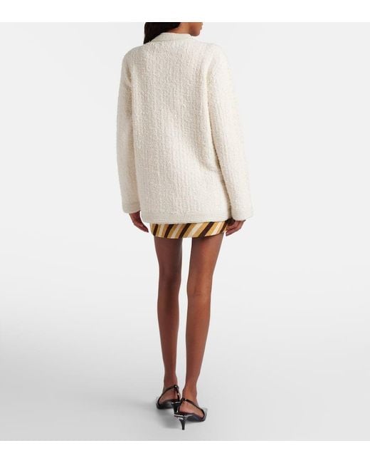 Gucci Natural Wool-Blend Lame Boucle Cardigan