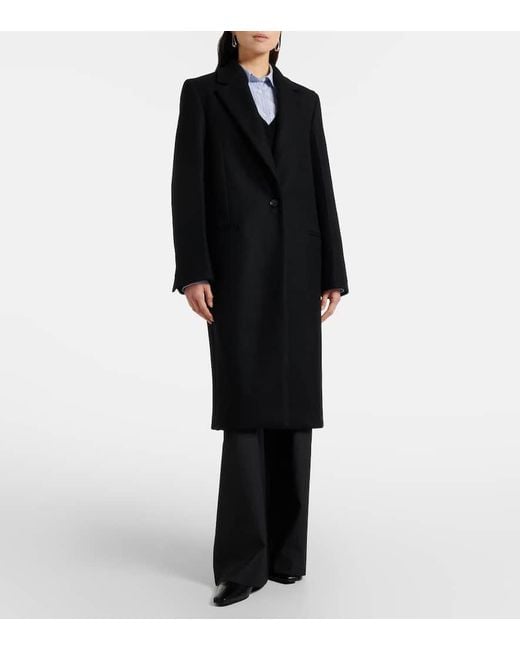 Totême  Black Mantel Aus Einem Wollgemisch