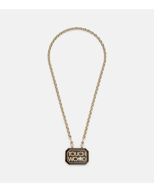 Marie Lichtenberg Metallic Scapular 18Kt And Ebony Pendant Necklace With Diamond