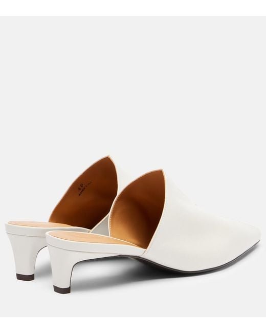 Tod's White Leather Mules