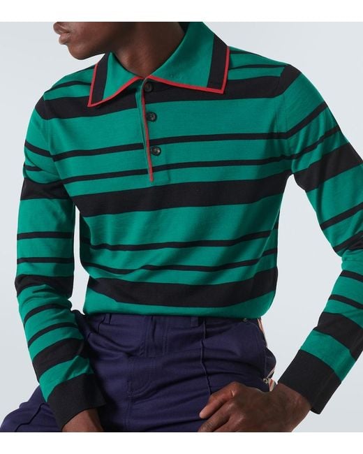 Wales Bonner Green Sitar Wool And Silk Sweater for men