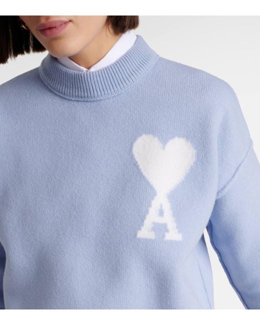 Pull en laine à logo Ami de Coeur AMI en coloris Blue